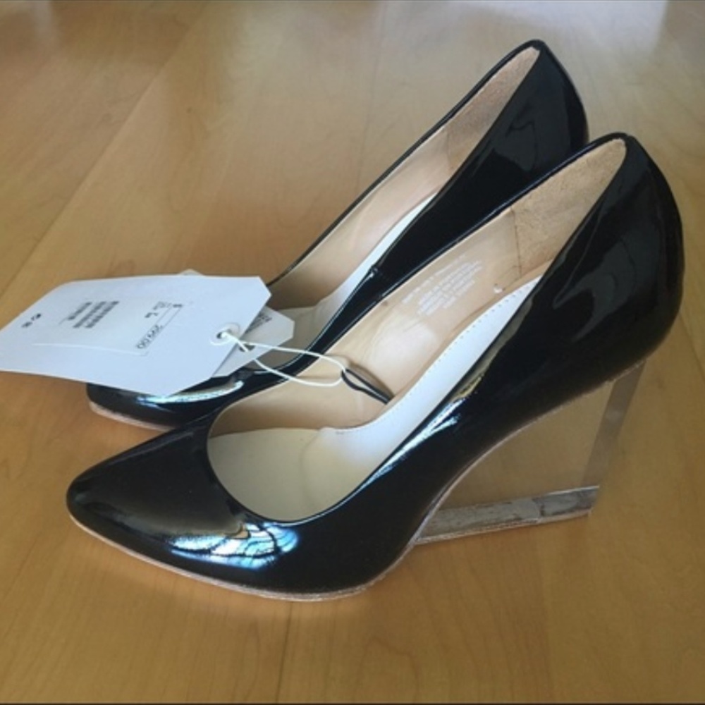 Black Martin Margiela x h&m collab plexi heels